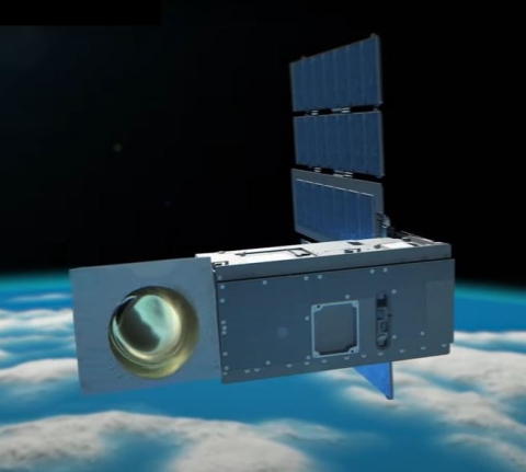 An artist conception of the TROPICS CubeSat in orbit