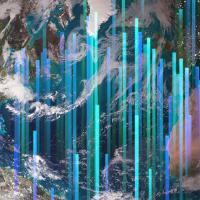 chart bars over top of Earth