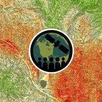 Urban heat map of Houston with ARSET logo in the middle of the image