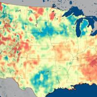 30-, 60- and 90-day forecasts of dry and wet conditions, relative to the historic record for the lower 48 states, use GRACE-FO satellite groundwater data for the initial conditions.