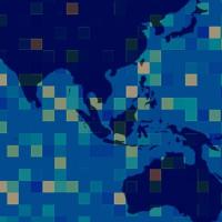An abstract map with nondescript data visualizations.