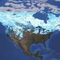 IceSat image of snow cover over North America