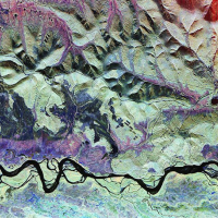 1993 AIRSAR imagery of Bonanza Creek, Yukon Territory Canada.