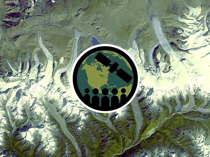 This image is a satellite view of the Himalayan glaciers in Bhutan, featuring numerous glacial lakes formed from melting ice. 