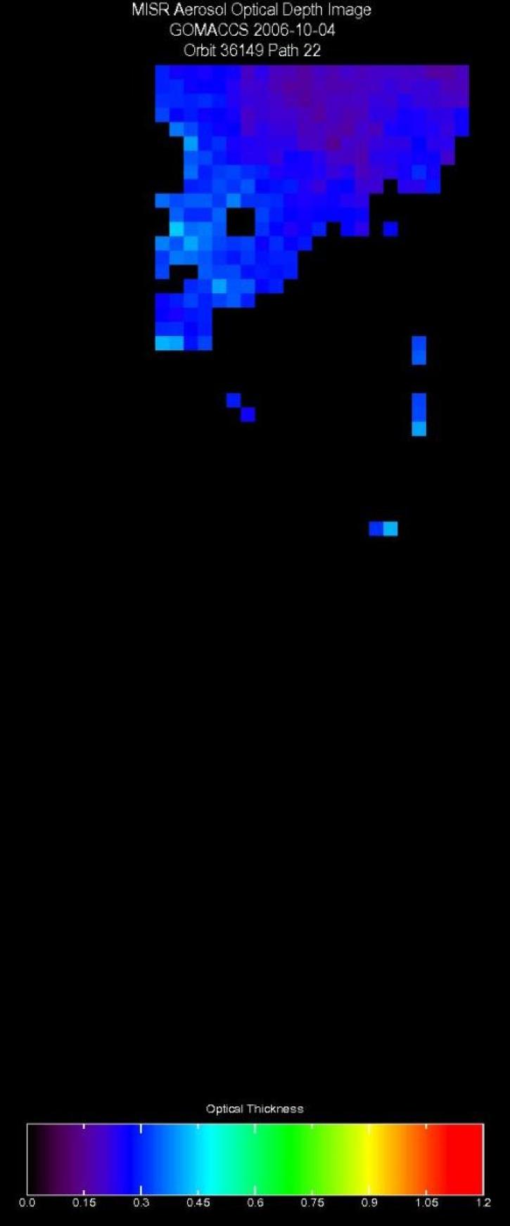 Oct. 4, 2006, Aerosol Optical Depth 17.6 km