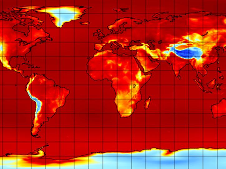 Merra-2 data on a world map