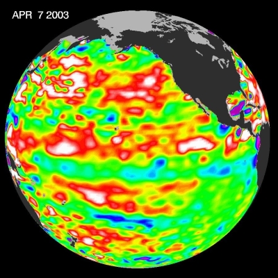 The SSM/I image above shows the El Nino that occurred in 2014.