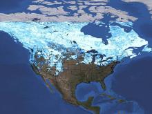 IceSat image of snow cover over North America