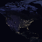 Nighttime lights over the United States