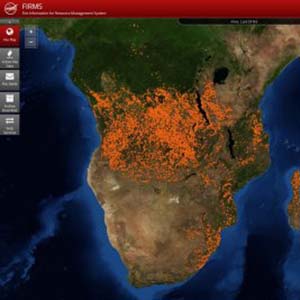 Image of FIRMS wildfire data