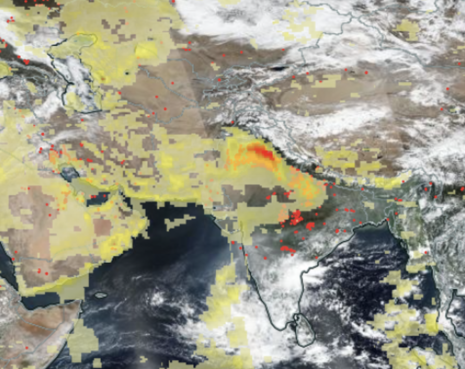 High aerosol index over Punjab, India