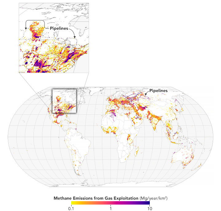 Mapping Methane Emissions From Fossil Fuel Exploitation Earthdata