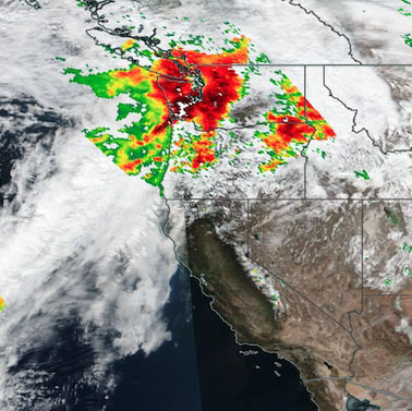 This is a satellite image of rain over the northwest United States.
