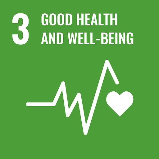 Green square with number 3 and text Good Health and Well-Being
