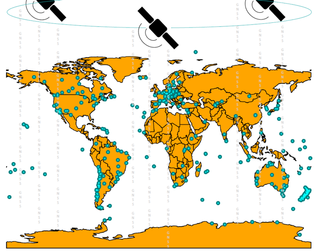 Crustal Dynamics Data Information System webinar banner image showing Global Navigation Satellite System data.avigation