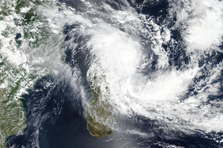 True color image of Tropical Cyclone Cheneso over Madagascar from the VIIRS instrument aboard NOAA/NASA's Suomi NPP satellite on 19 January 2023
