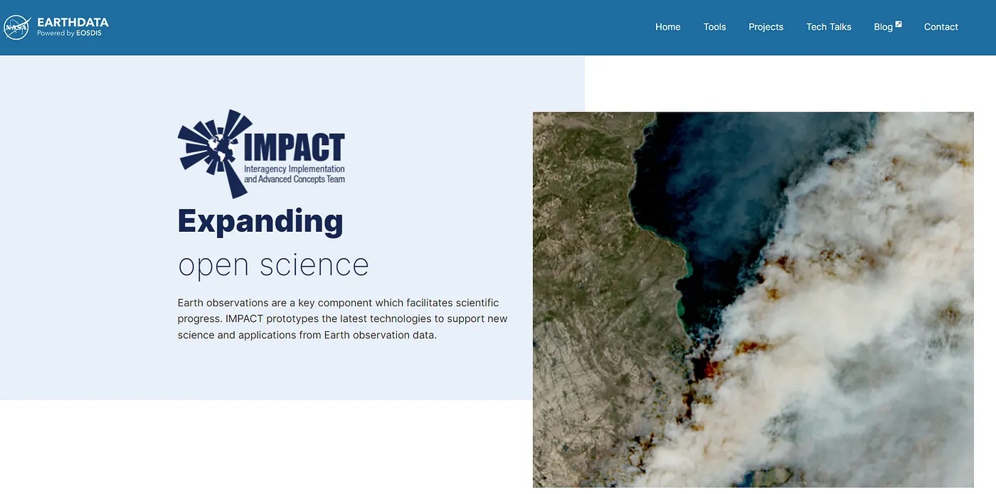 Screenshot of the IMPACT project website homepage