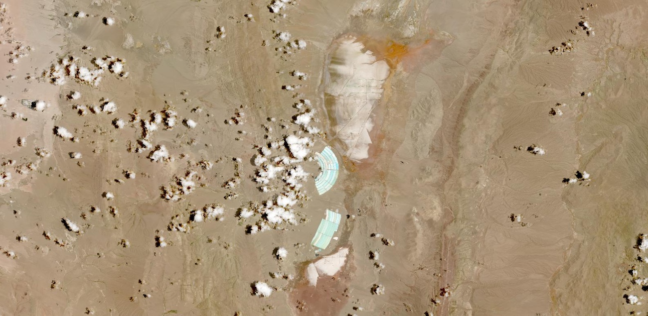 Cauchari-Olaroz Lithium Mine, Jujuy Province, Argentina on 31 December 2023 from the MSI instrument aboard the Sentinel 2A & 2B satellites