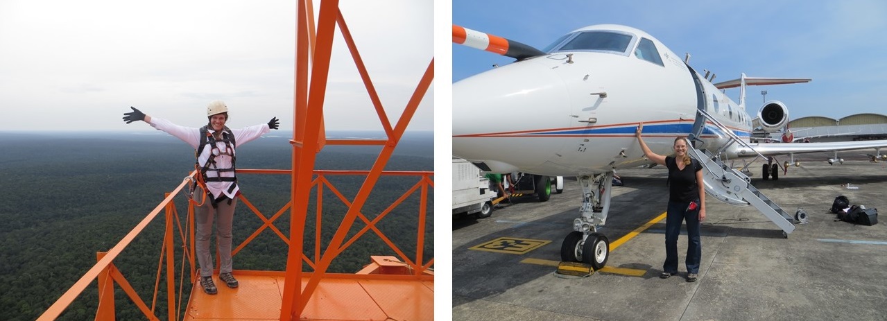 Images of ATTO tower and HALO aircraft