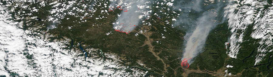 Fires in British Columbia, Canada - feature grid
