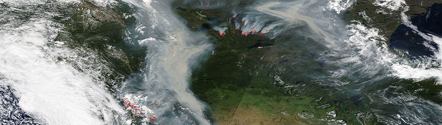 Fire and smoke in Canada - feature grid