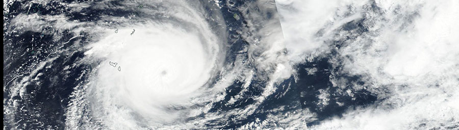 Cyclone Gita in the South Pacific Ocean - feature grid