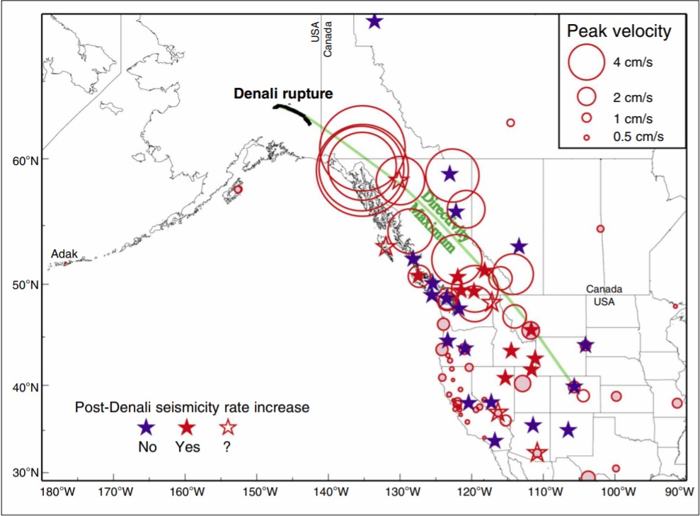 Denali earthquake seismic measurements