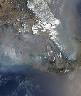 Fires in Southern Mexico - feature grid