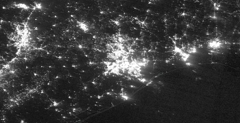 Houston, Texas Power Outage on 16 February 2021 (Suomi NPP/VIIRS)