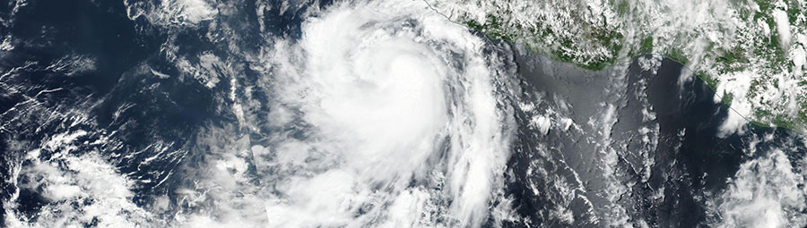 Tropical Storm Dora off the coast of Mexico - feature grid