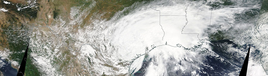 Hurricane Harvey over Texas, USA - feature grid