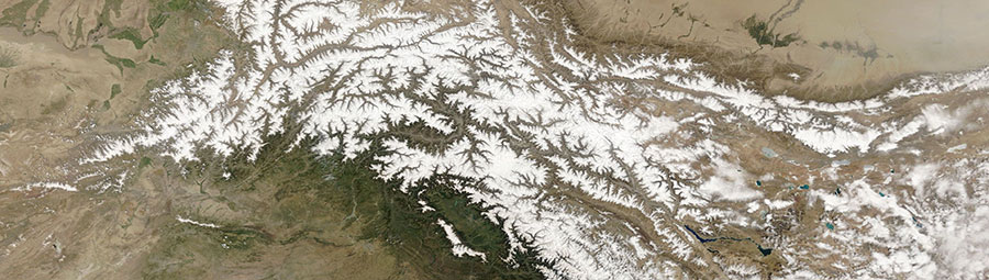 Karakoram Mountain Range - feature grid