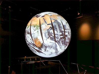 MODIS imagery provided by GIBS projected on Science on a Sphere