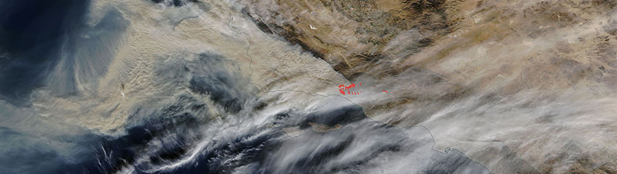 Fires continue in southern California - feature grid