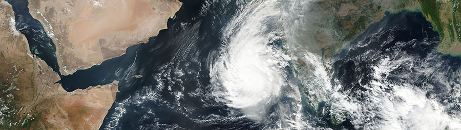 Tropical Cyclone Ockhi in the Arabian Sea - feature grid