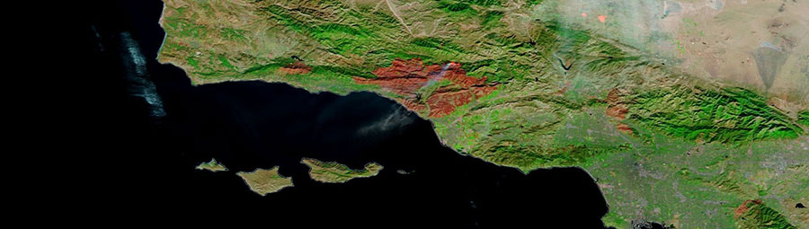 Thomas Fire, California - feature grid