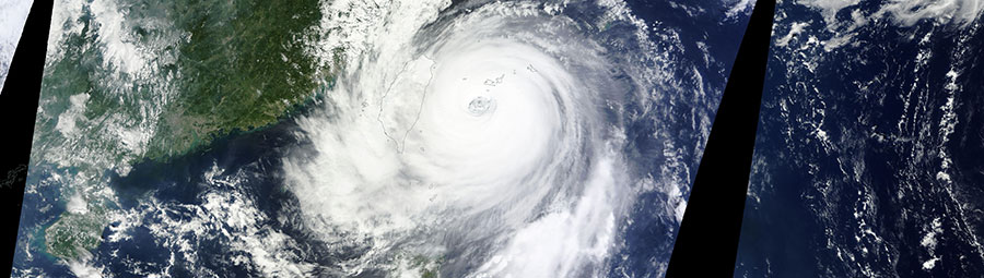 Typhoon Dujuan approaching Taiwan - feature grid