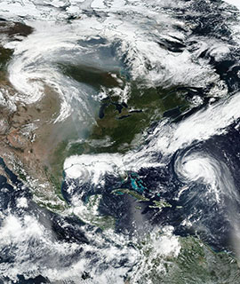 Tropical Storms Beta and Teddy on 21 September 2020 (Suomi NPP/VIIRS) - Feature Grid