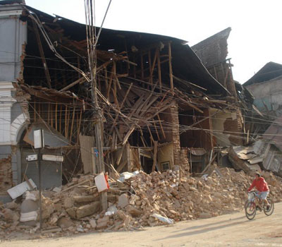 Photograph of damage caused by the 2010 earthquake in Maule, Chile