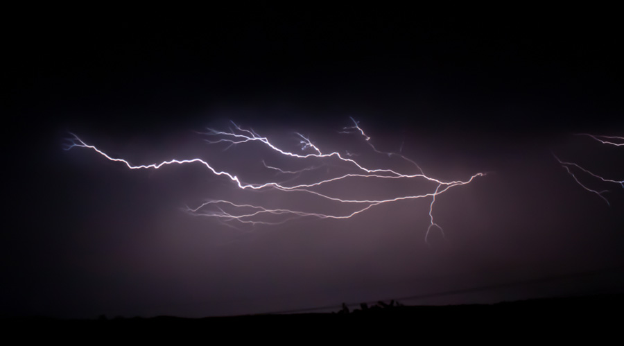 Photograph of branched lightning