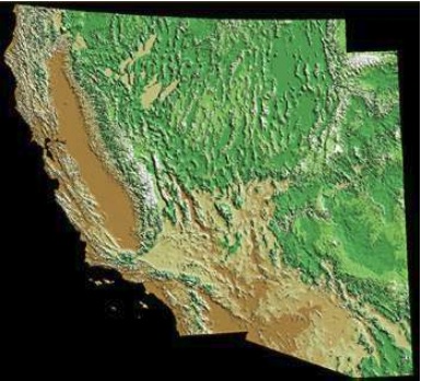 shaded relief model Desert Southwest