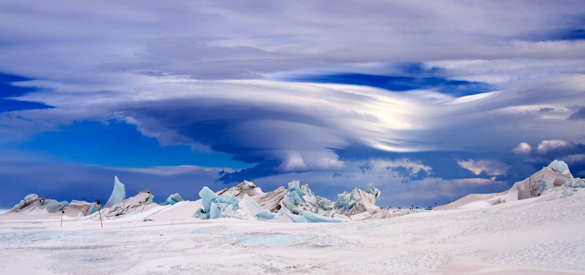 Photograph of a pressure ridge in Antarctic sea ice
