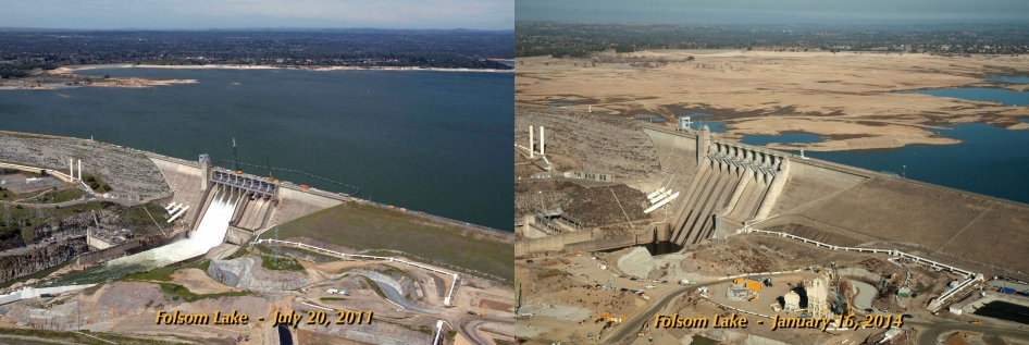 The severity of California's 2014 drought is illustrated in these images of Folsom Lake, a reservoir in Northern California. NASA and California are collaborating to use NASA Earth observation assets to help the state better manage its water resources and monitor and respond to the ongoing drought.