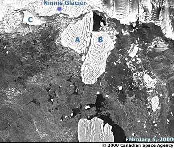 Ninnis Glacier split