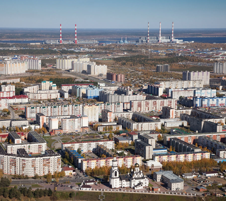 Aerial photograph of Surgut, Russia