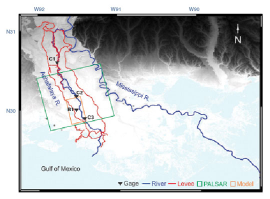 Data image showing the Atchafalaya Basin Floodway System