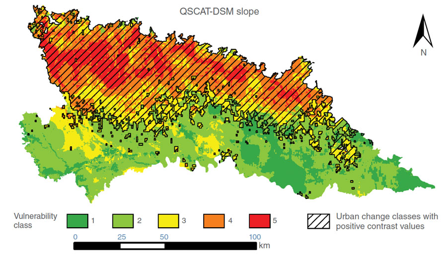 Data image showing groundwater vulnerability to nitrate contamination in Po Valley, Italy