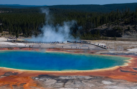 Photograph of Grand Prismatic Spring in Yellowstone National Park