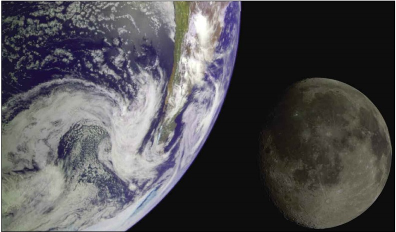 Galileo Earth and moon