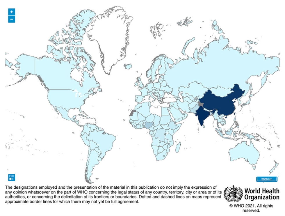 WHO household air pollution attributable deaths